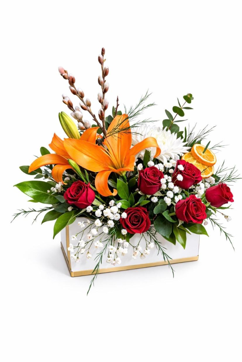 ahşap sepet aranjman